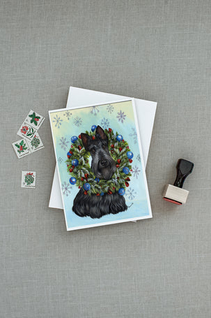 Buy this Scottie Christmas Snowflake Greeting Cards and Envelopes Pack of 8